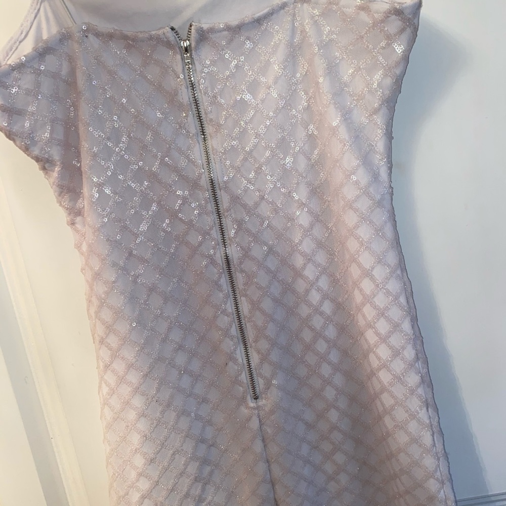 White sequin boxed mini dress - Picture 3 of 3